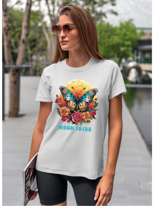 Koszulka unisex "Księżycowy motyl – natura i harmonia", dla niej – wybierz kolor!