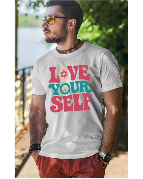 koszulka koszulka męska t-shirt męski koszulka męska z nadrukiem t-shirt męski z nadrukiem dtf Koszulka Kochaj siebie