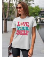 koszulka koszulka damska t-shirt damski koszulka damska z nadrukiem Koszulka Kochaj siebie