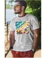 Koszulka Plaża, fale i klapki