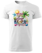 Koszulka Plażowy styl życia <br>jedz, śpij, plażuj, powtarzaj - Unisex, dla niego
