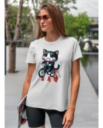 Koszulka Kocia gra koszulka koszulka damska t-shirt damski koszulka damski z nadrukiem koszulka z kotem