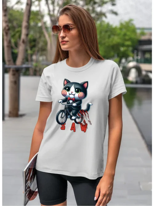 Koszulka Kocia gra koszulka koszulka damska t-shirt damski koszulka damski z nadrukiem koszulka z kotem
