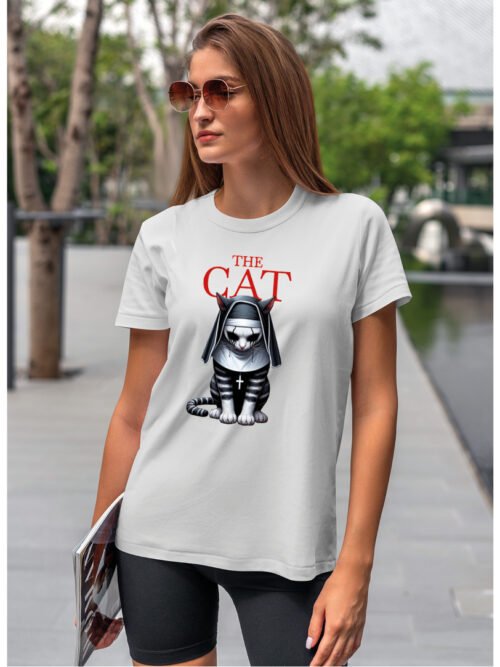 Koszulka Kocia zakonnica koszulka koszulka damska t-shirt damski koszulka damski z nadrukiem koszulka z kotem