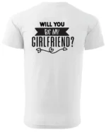 Koszulka Romantyczna propozycja, „Will you be my girlfriend?” - Unisex