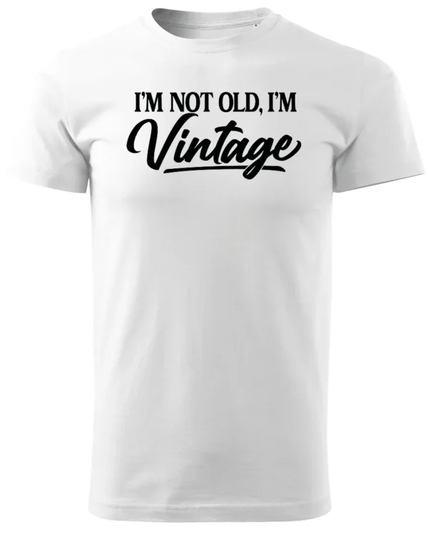 Koszulka Styl retro na co dzień, „I'm not old, I'm vintage” – edycja Midnight, Unisex