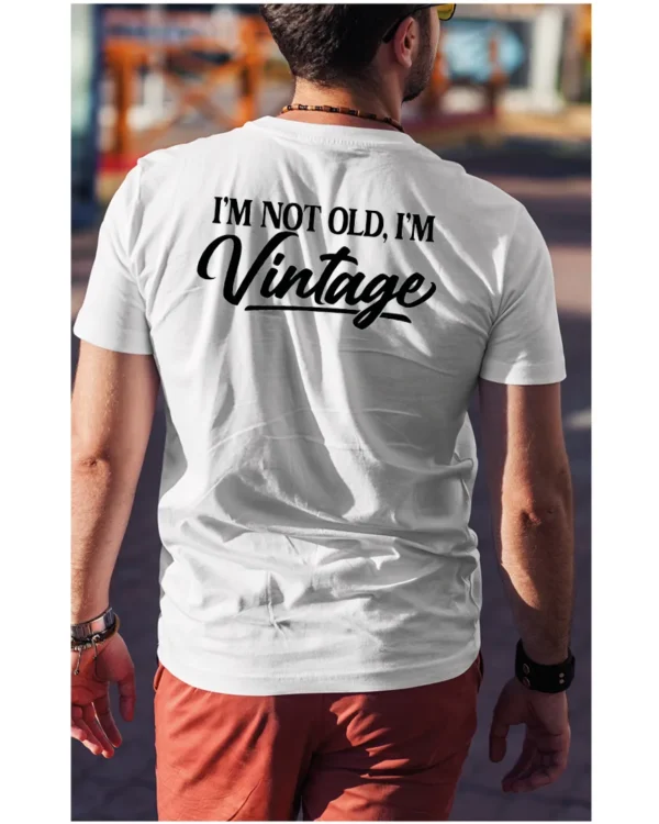 Koszulka Styl retro na co dzień, „I'm not old, I'm vintage” – edycja Midnight, Unisex