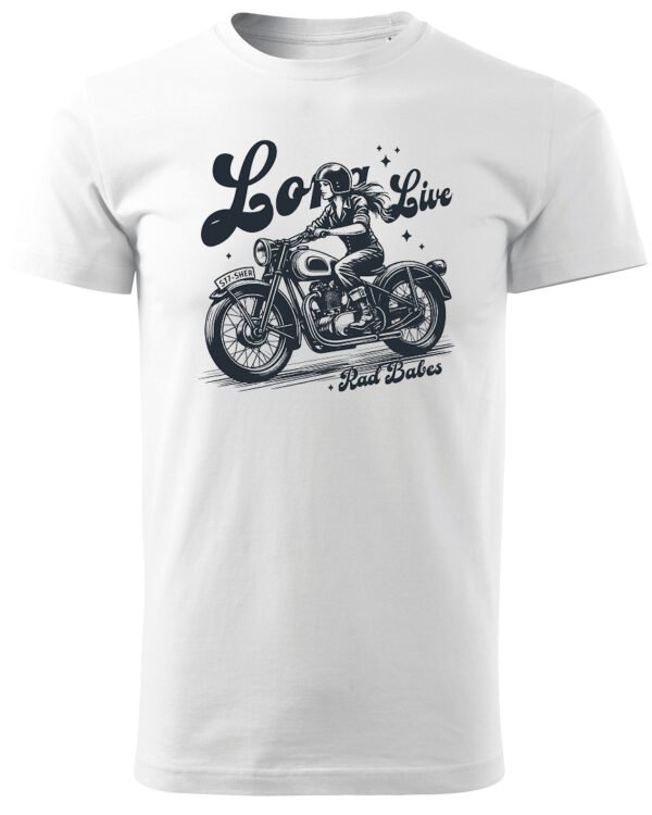 Koszulka Jazda, wolność, niezależność, „Long Live Rad Babes” – edycja Midnight, Unisex