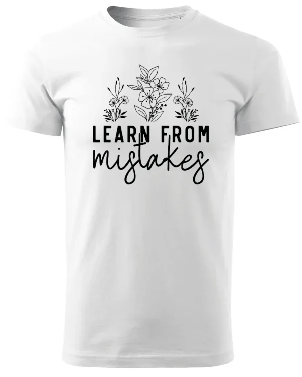 Koszulka Rozwijaj się przez błędy, „Learn from mistakes” – Unisex