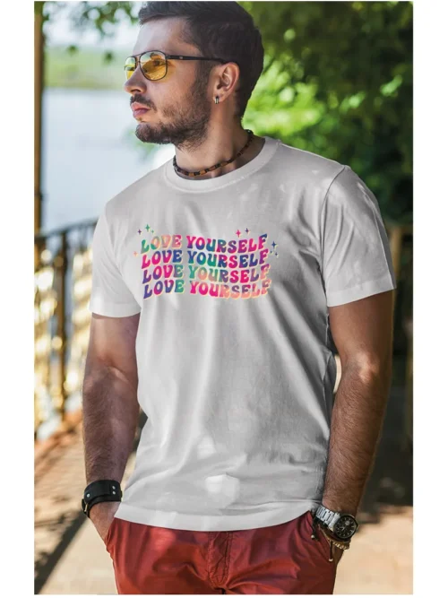 Koszulka Love Yourself, koszulka, koszulka męska, t-shirt męski, koszulka męska z nadrukiem, koszulka z napisem