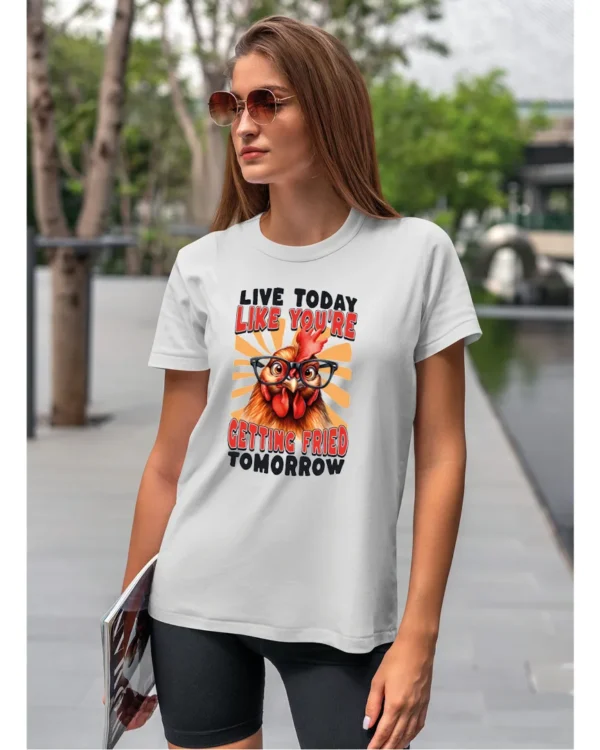 Koszulka Live Today <br>Kurczak na luzie - Unisex, dla niej