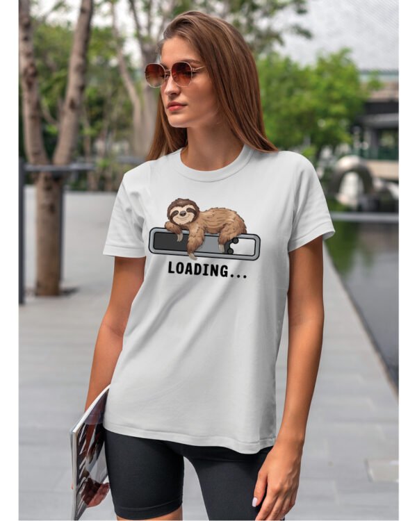 Koszulka Loading Leniwiec <br>Ładowanie energii - Unisex, dla niej