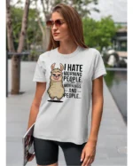 Koszulka I Hate Mornings <br>And people - Unisex, dla niej