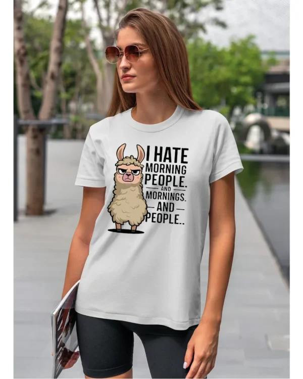 Koszulka I Hate Mornings <br>And people - Unisex, dla niej