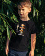 TL TS KID CAR DTF 0705 A BOY Halloweenowa Koszulka Dziecięca "Szkielet w cylindrze" – elegancja i groza – Wybierz Kolor!