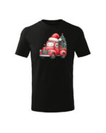 TL TS KID CAR PRI 0738 A Świąteczna Koszulka Dziecięca “Uśmiechnięta Ciężarówka z Choinką”