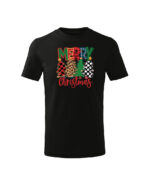 TL TS KID CAR PRI 0754 A Świąteczna Koszulka Dziecięca “Merry Christmas – Kolorowe Choinki”