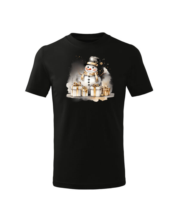 TL TS KID CAR PRI 0771 A Świąteczna Koszulka Dziecięca “Bałwanek i Prezenty”