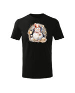 TL TS KID CAR PRI 0772 A Świąteczna Koszulka Dziecięca “Bałwanek w Świątecznej Girlandzie”