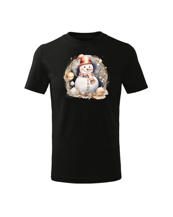 TL TS KID CAR PRI 0772 A Świąteczna Koszulka Dziecięca “Bałwanek w Świątecznej Girlandzie”