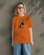 TL TS KID FIE DTF 0709 A GIRL Halloweenowa Koszulka Dziecięca "Czarownica rzuca zaklęcie" – magia – Wybierz Kolor!