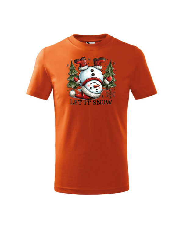 TL TS KID FIE PRI 0751 A Świąteczna Koszulka Dziecięca “Let It Snow – Wesoły Bałwanek”