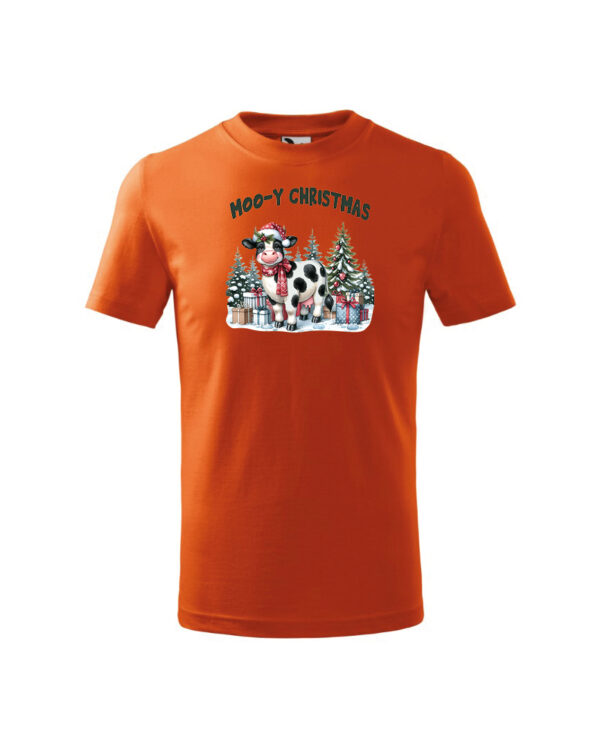 TL TS KID FIE PRI 0761 A Świąteczna Koszulka Dziecięca “Moo-y Christmas – Świąteczna Krówka”