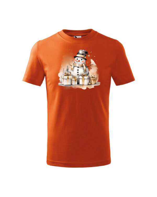 TL TS KID FIE PRI 0771 A Świąteczna Koszulka Dziecięca “Bałwanek i Prezenty”