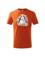 TL TS KID FIE PRI 0772 A Świąteczna Koszulka Dziecięca “Bałwanek w Świątecznej Girlandzie”