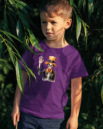 TL TS KID PUR DTF 0705 A BOY Halloweenowa Koszulka Dziecięca "Szkielet w cylindrze" – elegancja i groza – Wybierz Kolor!