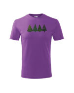 TL TS KID PUR PRI 0749 A Świąteczna Koszulka Dziecięca “Zimowy Las Choinek”