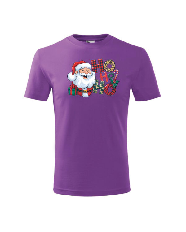 TL TS KID PUR PRI 0756 A Świąteczna Koszulka Dziecięca “Ho Ho Ho – Wesoły Mikołaj”