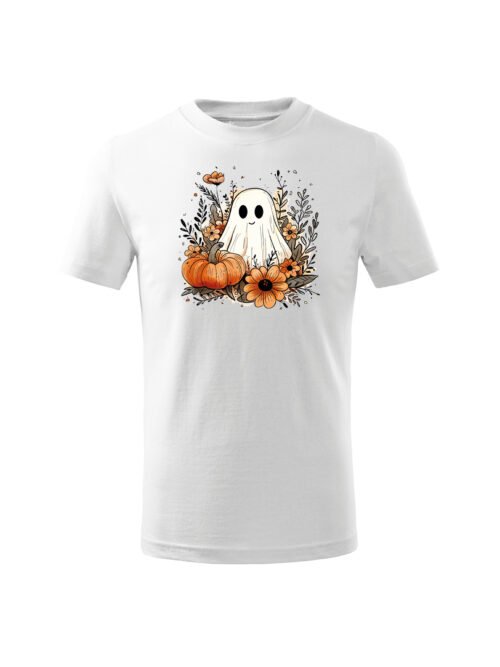 Halloweenowa Koszulka Dziecięca "Duch wśród dyni" – Wybierz Kolor!