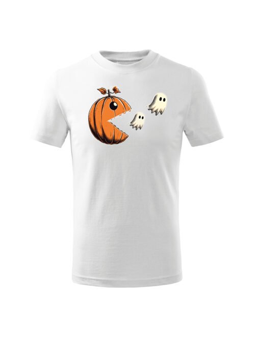 Halloweenowa Koszulka Dziecięca "Dynia zjada duszki" – Wybierz Kolor!
