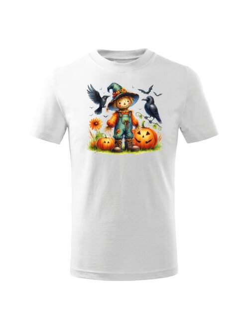Halloweenowa Koszulka Dziecięca "Strach na wróble i dynie" – Wybierz Kolor!