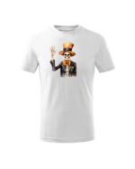 TL TS KID SNO DTF 0705 A Halloweenowa Koszulka Dziecięca "Szkielet w cylindrze" – elegancja i groza – Wybierz Kolor!