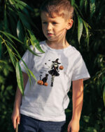 TL TS KID SNO DTF 0709 A BOY Halloweenowa Koszulka Dziecięca "Czarownica rzuca zaklęcie" – magia – Wybierz Kolor!