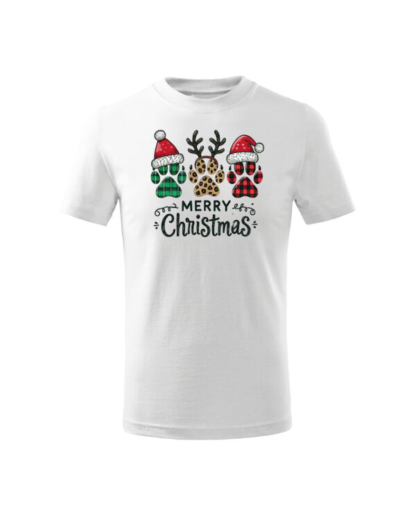 TL TS KID SNO PRI 0741 A Świąteczna Koszulka Dziecięca “Świąteczne Łapki”