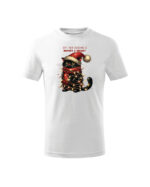 TL TS KID SNO PRI 0743 A Świąteczna Koszulka Dziecięca “Kot - Meowy & Bright”