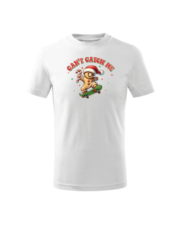 TL TS KID SNO PRI 0747 A Świąteczna Koszulka Dziecięca “Can't Catch Me – Wesoły Pierniczek”