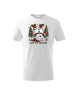 TL TS KID SNO PRI 0751 A Świąteczna Koszulka Dziecięca “Let It Snow – Wesoły Bałwanek”