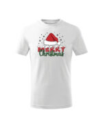 TL TS KID SNO PRI 0755 A Świąteczna Koszulka Dziecięca “Merry Christmas – Czapka Mikołaja”