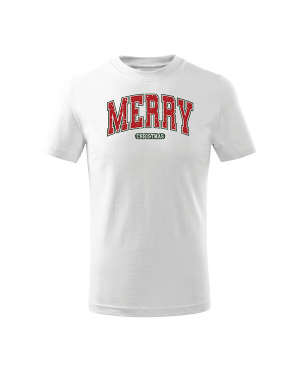 TL TS KID SNO PRI 0757 A Świąteczna Koszulka Dziecięca “Merry Christmas”