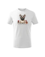 TL TS KID SNO PRI 0760 A Świąteczna Koszulka Dziecięca “Merry Pugmas – Świąteczny Mops”