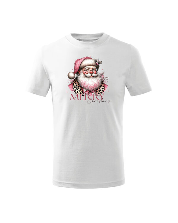 TL TS KID SNO PRI 0766 A Świąteczna Koszulka Dziecięca “Stylowy Święty Mikołaj – Merry Christmas”