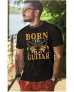 Koszulka Muzyczne serce „Born to play guitar” – Unisex