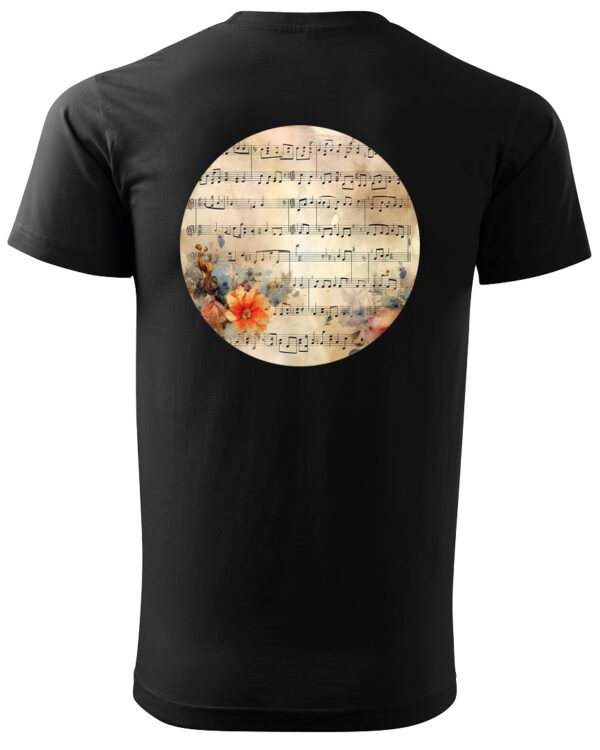 Koszulka Muzyczna harmonia <br>Nuty i kwiaty - Unisex, dla niej