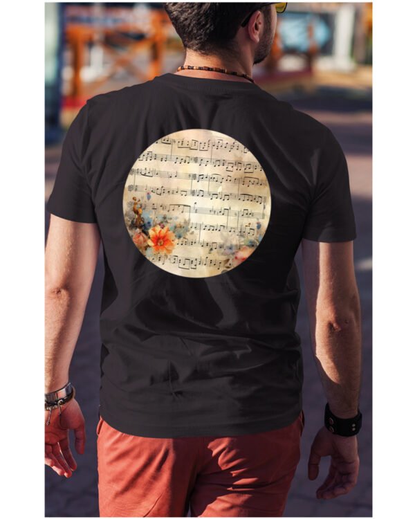 Koszulka Muzyczna harmonia <br>Nuty i kwiaty - Unisex, dla niego