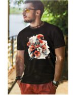 Koszulka Egzotyczny Urok Natury <br>Papuga w Kwiatowym Otoczeniu - Unisex, dla niego