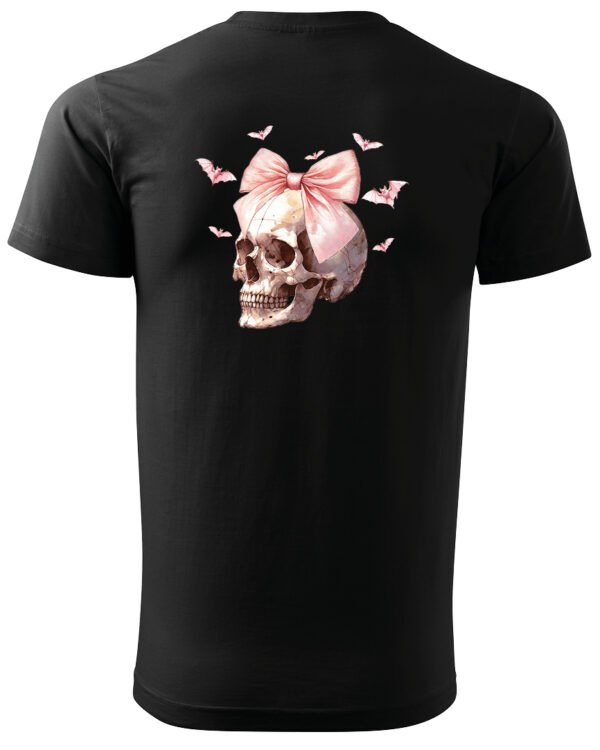 Halloweenowa Koszulka Unisex "Skull with Pink Bow" – Wybierz Kolor!